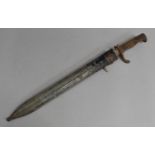 A WWI Period German Bayonet Inscribed for C.G Haenel, Blade also with Crown W15 Mark to Side, with a