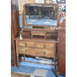 An Early 20th Century Dressing Table with Two Short and One Long Drawer Turned Tapering Supports