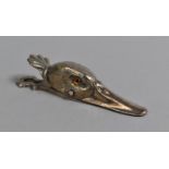 A Silver Plated Victorian Style Table Top Paper Clip in the Form of a Ducks Head, 13cms Long