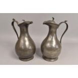 Two 19th Century Pewter Jugs, 23cms High