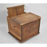 A Mid 20th Century Oak Coal Box/Box Stool Having Hinged Lid and with Galleried Back Open Store,