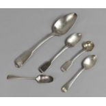 A Collection of Various 19th Century Silver Flatware to Comprise Serving Spoon, Salt Spoon etc,