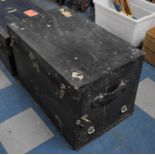 A Vintage Trunk with Fall Front, 56cms Wide (Condition Issues)