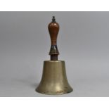 A Late Victorian/Edwardian Hand Bell with Turned Wooden Handle, 24cms High