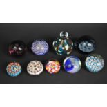 A Collection of Various Glass Paperweights to comprise Millefleur Example