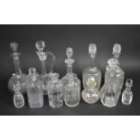 A Collection of Various Cut Glass and Moulded Decanters (Condition Issues)