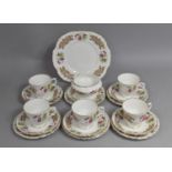 A Crown Staffordshire Tea Set to Comprise Five Cups, Six Saucers, Six Side Plates and Sugar Bowl