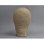 A Mid 20th Century Canvas Covered Wig Stand, 25cms High