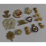 A Collection of Various Military Badges, Cap Badges, Enamelled Badges Etc