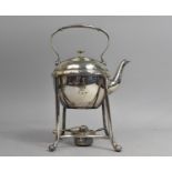 A Silver Plated Spirit Kettle Monogrammed S and Dated 21.12.1918, by M H & Co., Complete with Burner