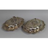 A Pair of 19th Century Sheffield Plated Entree Dishes and Covers, 34cm Wide