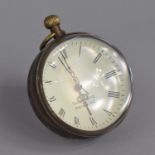 A Reproduction Brass Mounted Novelty Desk Top Ball Clock, 6.5cms Diameter