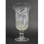 A 19th Century Wrythen Moulded Celery Glass on on Knopped Pedestal Foot, C.1850, 25.5cm high