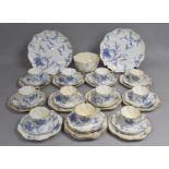 A Coalport Floral Swag Transfer Printed Tea Set of Moulded Wrythen Form, Late 19th Early 20th