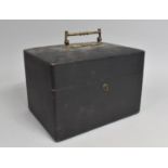 A Late Victorian/Edwardian Velvet Lined Case with Aesthetic Brass Carrying Handle, 25cms Wide
