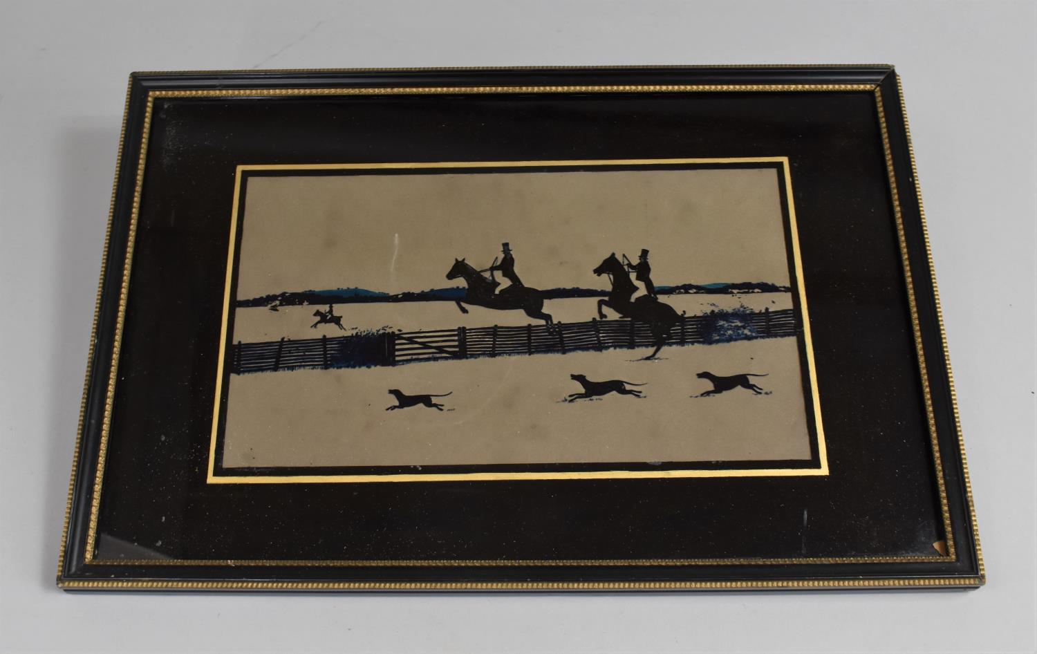 An Early 20th Century Hunting Silhouette, 39.5x26.5cm