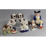 A Collection of Various 19th Century and Later Staffordshire and Other Figures to comprise Spaniels,