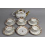 A 19th Century Porcelain Tea Set to Comprise Five Cups, Five Saucers Decorated with A Patterned Trim