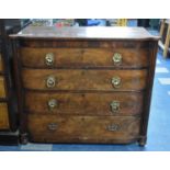 A Regency Mahogany Four Drawer Chest with Reeded Pilasters and Brass Ring Handles, 126cm wide