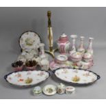 A Collection of Various Continental Ceramics to comprise Part Dressing Table Services, Kingfisher
