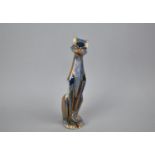 A Pottery Art Deco Study of a Cat (Trial Prototype), 23cm high