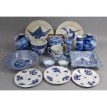 A Collection of Various Blue and White to comprise Spode Italian Biscuit Barrel, Pair of Vases,