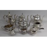A Collection of Various Silver Plated Tea Pots, Chocolate Pot Etc