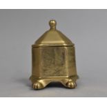 A 19th Century Brass Rectangular Tobacco Box with Lid, Canted Rectangular form and having Four