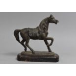 A 19th Century Metal Study of Trotting Horse with Saddle Cloth, 16cms Long and 16cms High