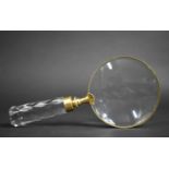 A Brass Mounted Desk Top Magnifying Glass, 22cms Long