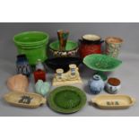 A Collection of Various Ceramics to comprise Leafware Tazza and Plate (Condition issues) Pottery