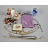 A Collection of Various Ladies Items to comprise No 19 Chanel Travel Bath Gel, Glass Paperweights,