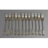 A Set of Elkington Gravy Forks/Pea Forks, Designed in 1867 with Lozenge Registration Mark to Back
