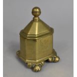 A 19th Century Brass Tobacco Box, of Rectangular Form with Canted Corners and Inscribed with