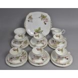 An Adderley Bramble Pattern Tea Set to Comprise Six Cups, Milk Jug, Sugar Bowl, Six Saucers, Six