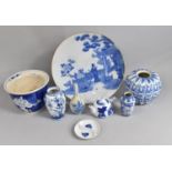 A Collection of Various Oriental Blue and White to comprise Japanese's Charger Decorated with