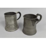 An Early 19th Century Pewter Pint Measure with William and Victoria Stamps together with a Side