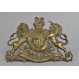 A Late 19th Century Pressed Brass Royal Crest, 13cms Wide