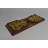 A Late Victorian Brass Mounted Book Slide, 33cms Wide