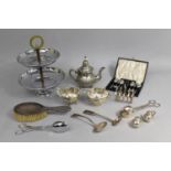 A Collection of Various Silver Plated Items to comprise Cake Stand with Bakelite Finial, Coffee Bean