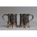 A Pair of Victorian Sheffield PLated Tankards Stamped Oldham Maker, Late Askew, Nottingham