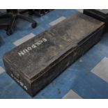 A Vintage Metal Travelling Case of Rectangular Form, Hinged Lid Inscribed Fordoun and remnants of