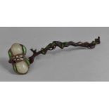 A Reproduction Chinese Bronze Ruyi Sceptre, 27cms Long