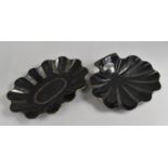 A Pair of Lacquered Scalloped Dishes or Bowls