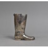 A Novelty Silver Plated Spirit Measure in the Form of a Riding Boot, 9cms High