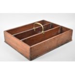 A Victorian Mahogany Three Division Cutlery Box with Brass Carrying Handle, 42cms by 33cms by