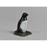 A miniature Cold Painted Bronze Study of a Penguin, 4.5cms High