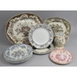 Various 19th Century and Later Transfer Printed Ironstone China to Comprise Chinoiserie Meat Platter