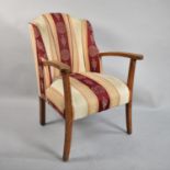 A Mid 20th Century Wingback Upholstered Ladies Chair with Open Arms