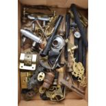 A Collection of Metal and Other Drawer Furniture, Hinges, Locks etc